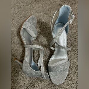 Elegant Silver Strappy Heels